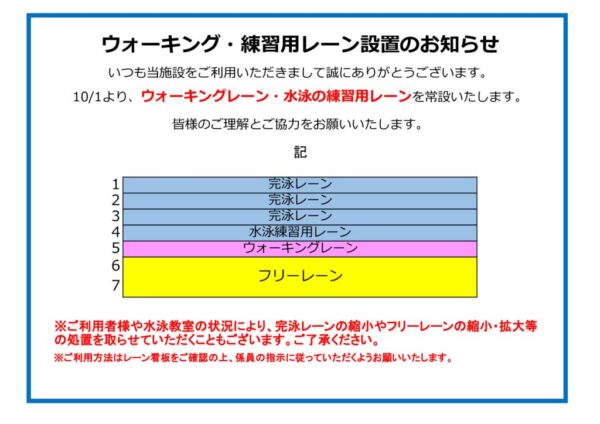 thumbnail of ウォーキング・水泳練習用レーン設置POP